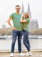 Laden Sie das Bild in den Galerie-Viewer, Ringelshirt Blau-Gelb Merinowolle