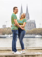 Laden Sie das Bild in den Galerie-Viewer, Ringelshirt Blau-Gelb Merinowolle