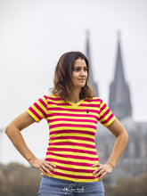 Laden Sie das Bild in den Galerie-Viewer, Ringelshirt Lila Gelb