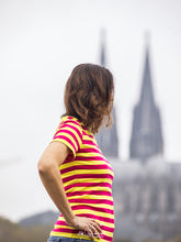 Laden Sie das Bild in den Galerie-Viewer, Ringelshirt Lila Gelb