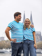 Laden Sie das Bild in den Galerie-Viewer, Ringelshirt Türkisblau-Weiß