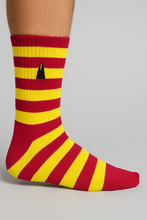 Laden Sie das Bild in den Galerie-Viewer, Ringelsocken Lila-Gelb