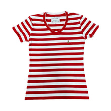Laden Sie das Bild in den Galerie-Viewer, Ringelshirt Rot-Weiß Merinowolle