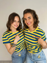 Laden Sie das Bild in den Galerie-Viewer, Ringelshirt Blau-Gelb Merinowolle