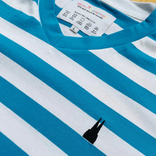 Laden Sie das Bild in den Galerie-Viewer, Ringelshirt Türkisblau-Weiß