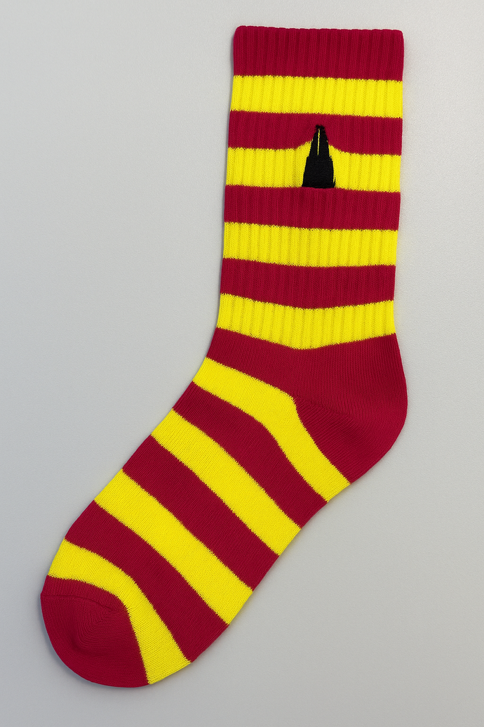 Ringelsocken Lila-Gelb